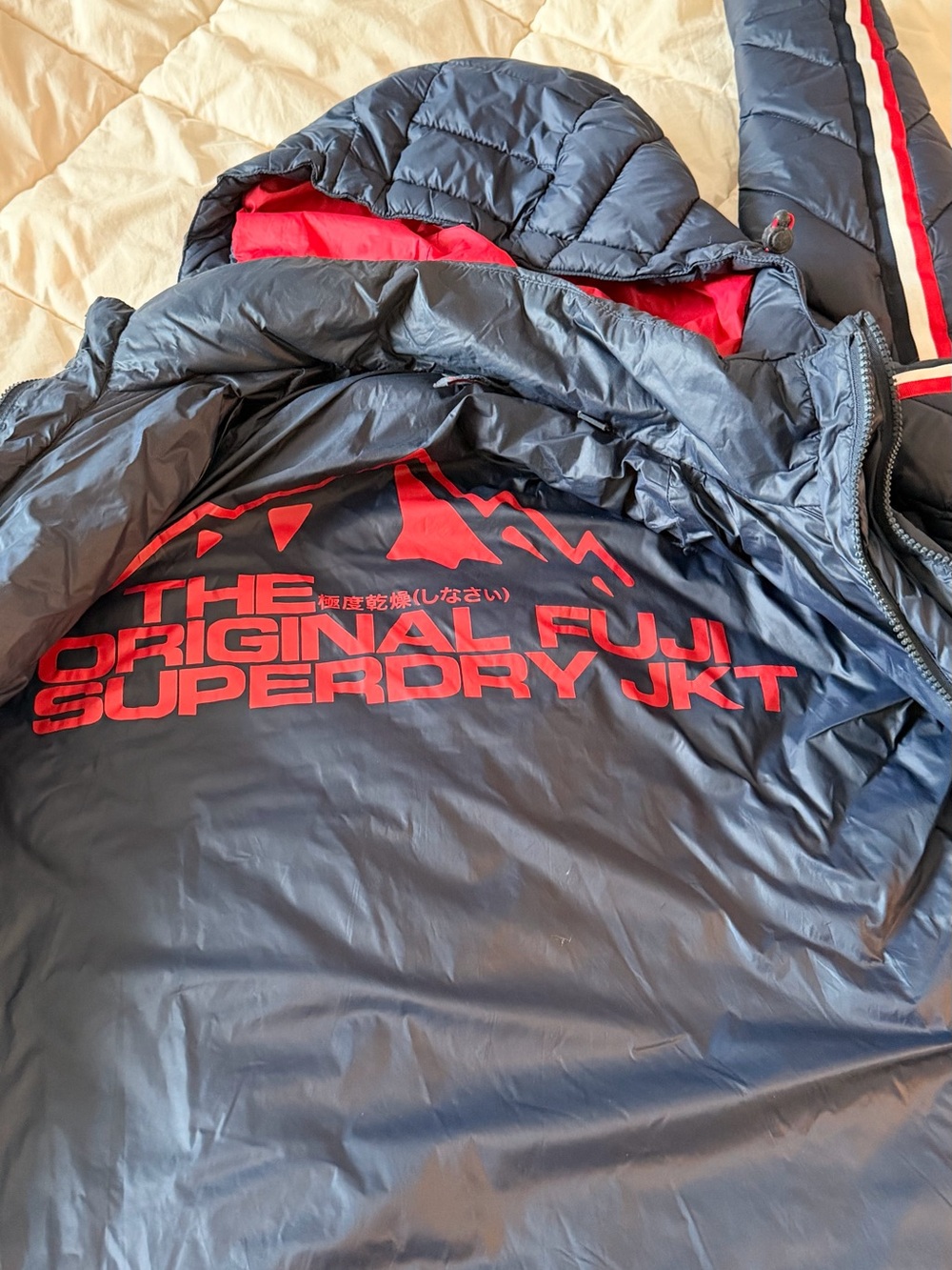 Superdry The Original Fuji Puffer Jacket - Navy with Red Accents - Picture 2 of 5